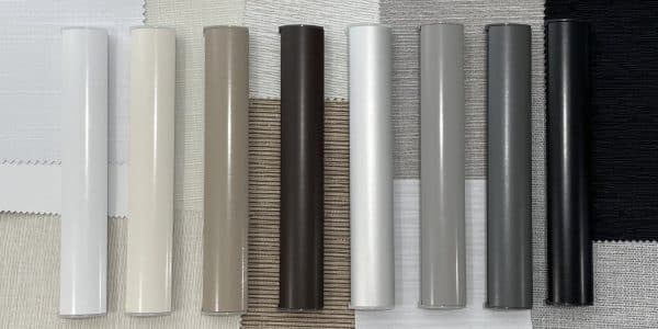 Base Rail Colour options on Varying coloured blind fabrics