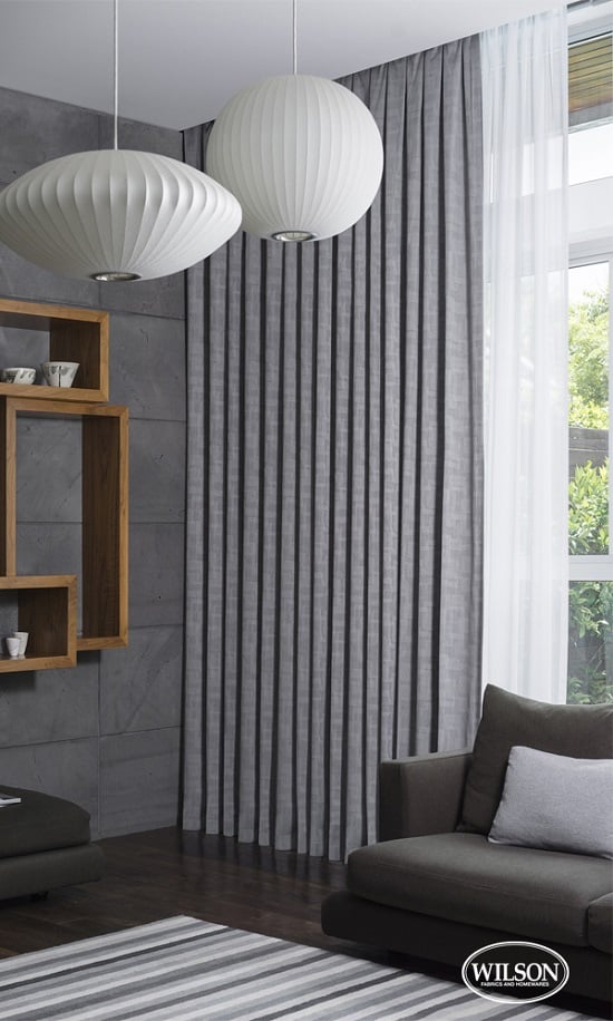 Light Grey Blockout Curtains in a Living Room